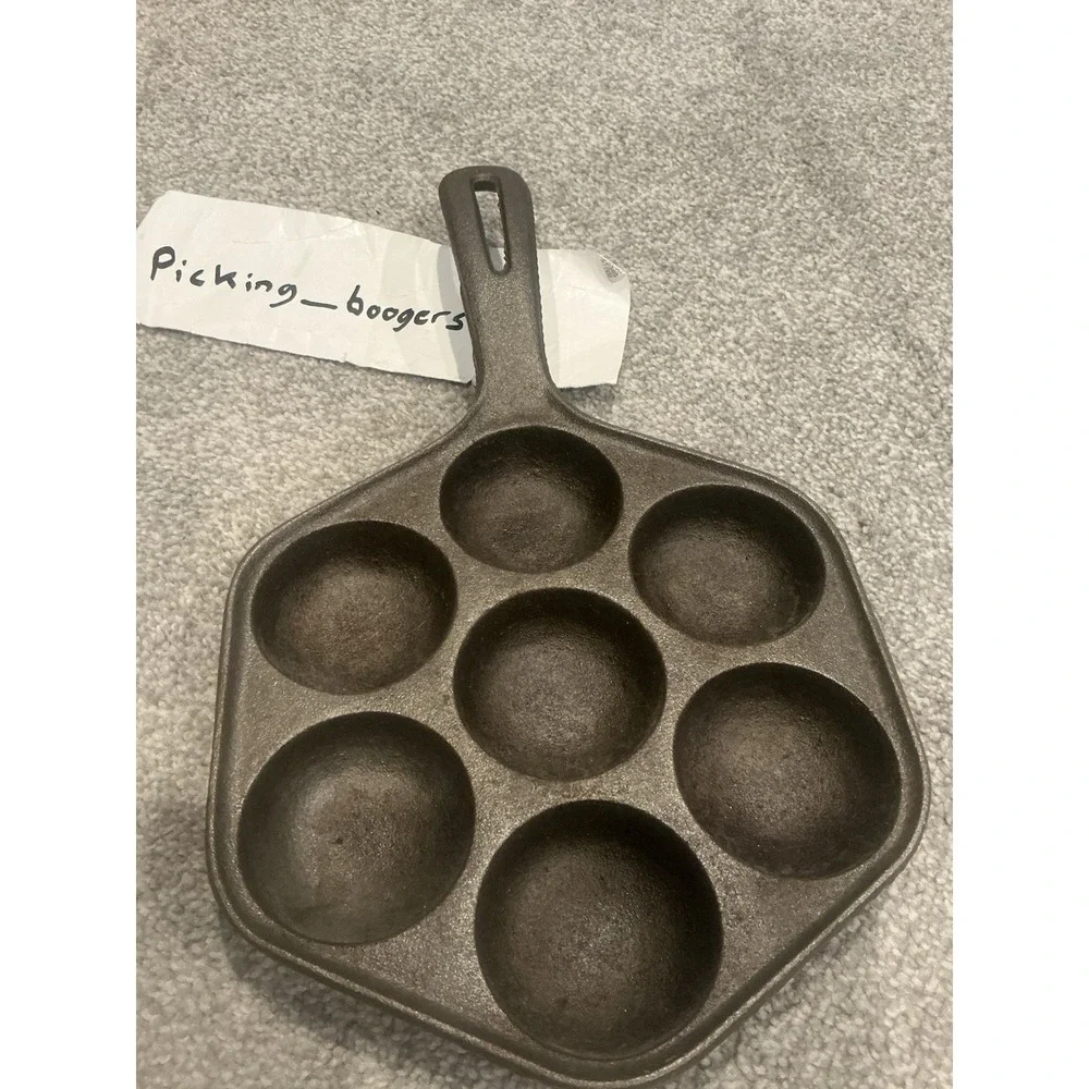 Vintage Cast Iron AEBLESKIVER Pan Danish Pancake Balls/Egg Poacher Heat Ring #2